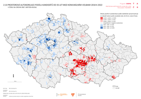 Spatial autocorrelation of the proportion of candidates up to the age of 35 between the 2018 and 2022 Czech municipal elections